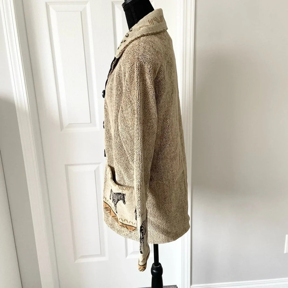 Vintage  Villa Factory Western Zebra Print Woven Tapestry Jacket - Picture 2 of 16